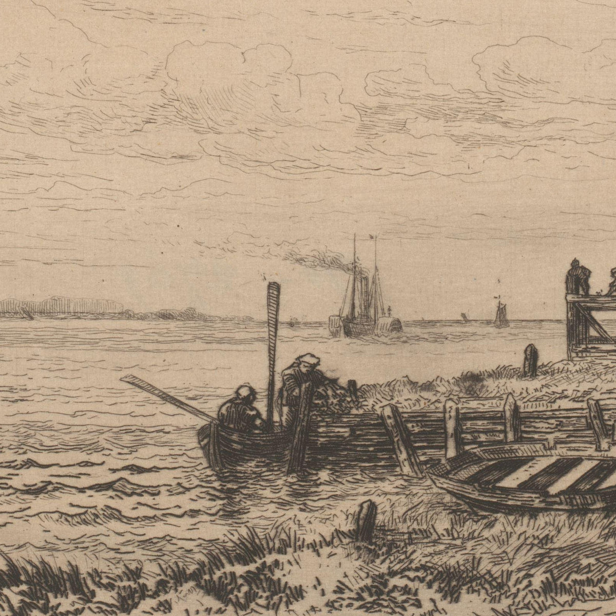 Gezicht op de Schelde bij Burcht - Carel Nicolaas Storm van 's-Gravesande - Artwork detail