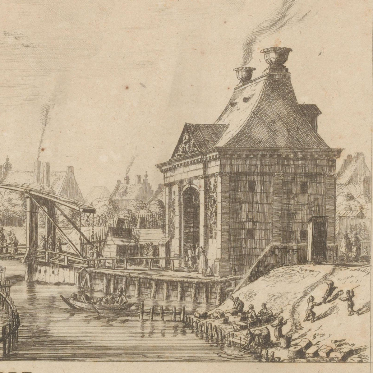 Gezicht op de Derde Heiligewegspoort te Amsterdam - Reinier Nooms - Artwork detail