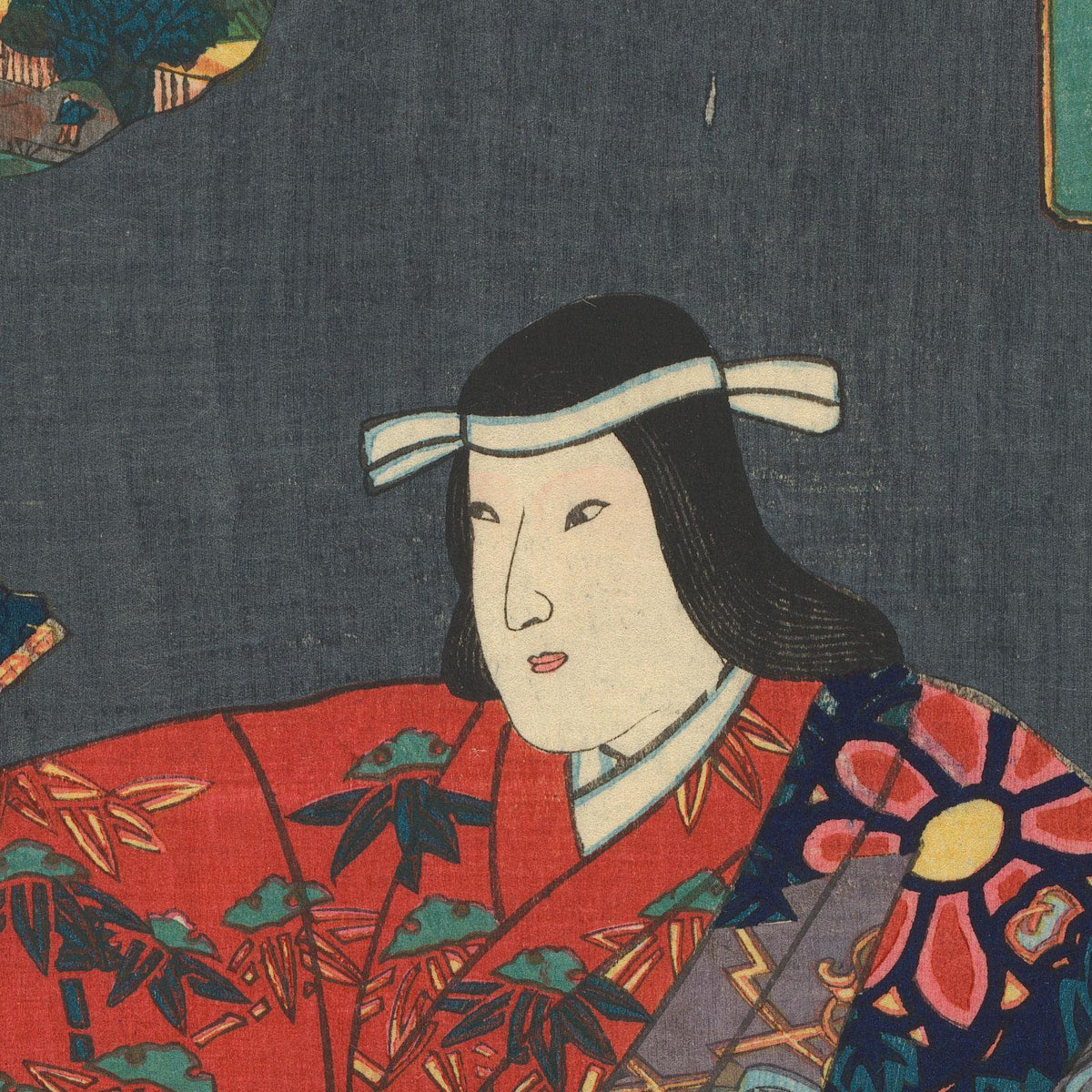 Yamauba as a Court Dancer with a Fan - Utagawa Kuniyoshi - Artwork detail