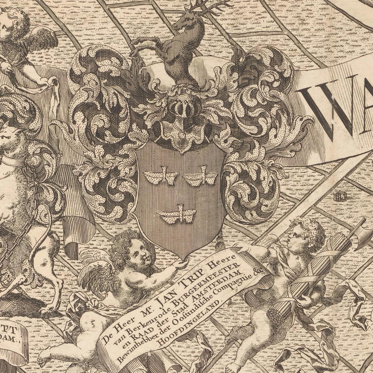Kaart van de Watergraafsmeer (deel linksboven) - Pieter van den Berge - Artwork detail