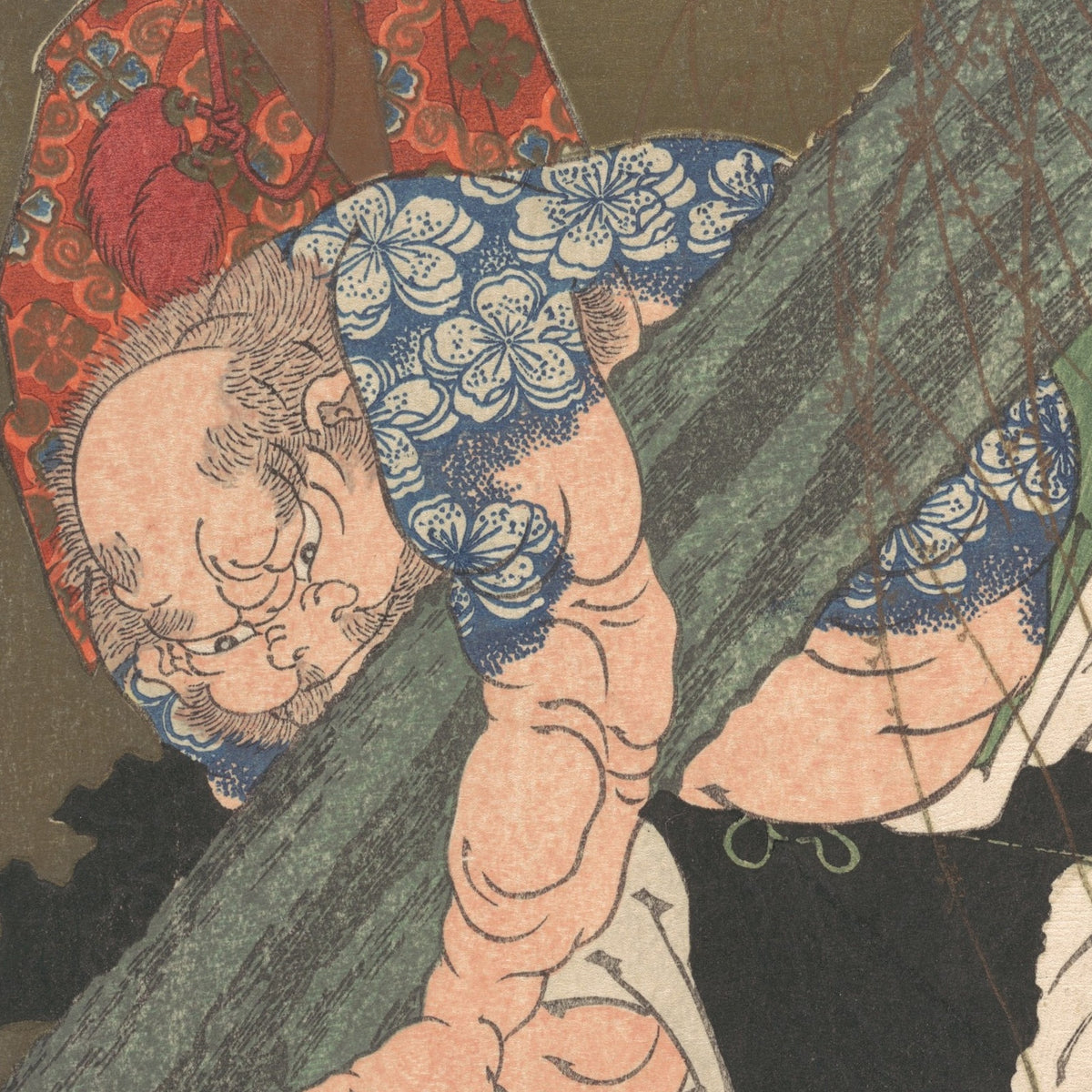 Ro-Chi-Shin Uprooting a Tree - Totoya Hokkei - Artwork detail