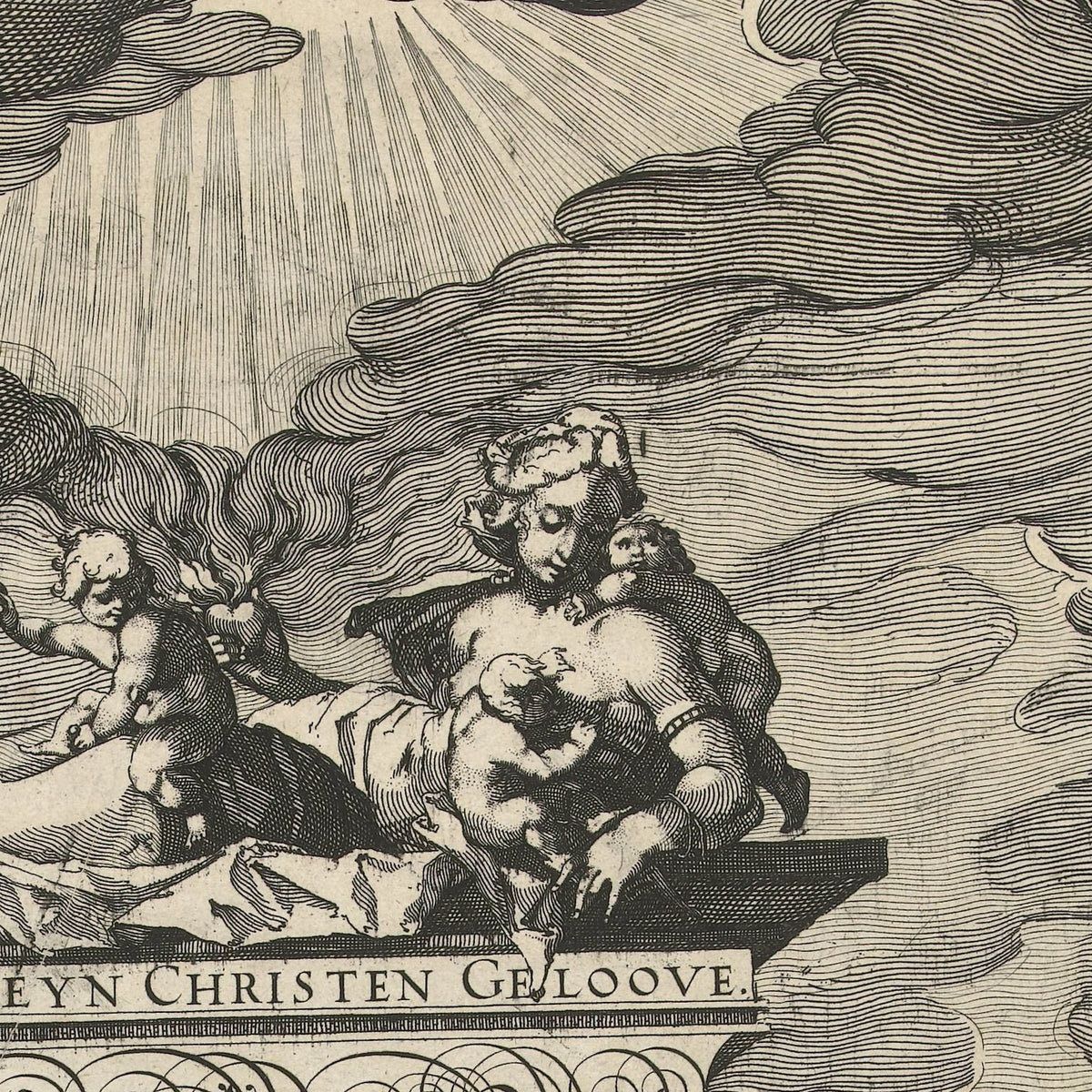 Allegory of the Apostles' Creed with the Four Evangelists - Simon Frisius - Artwork detail