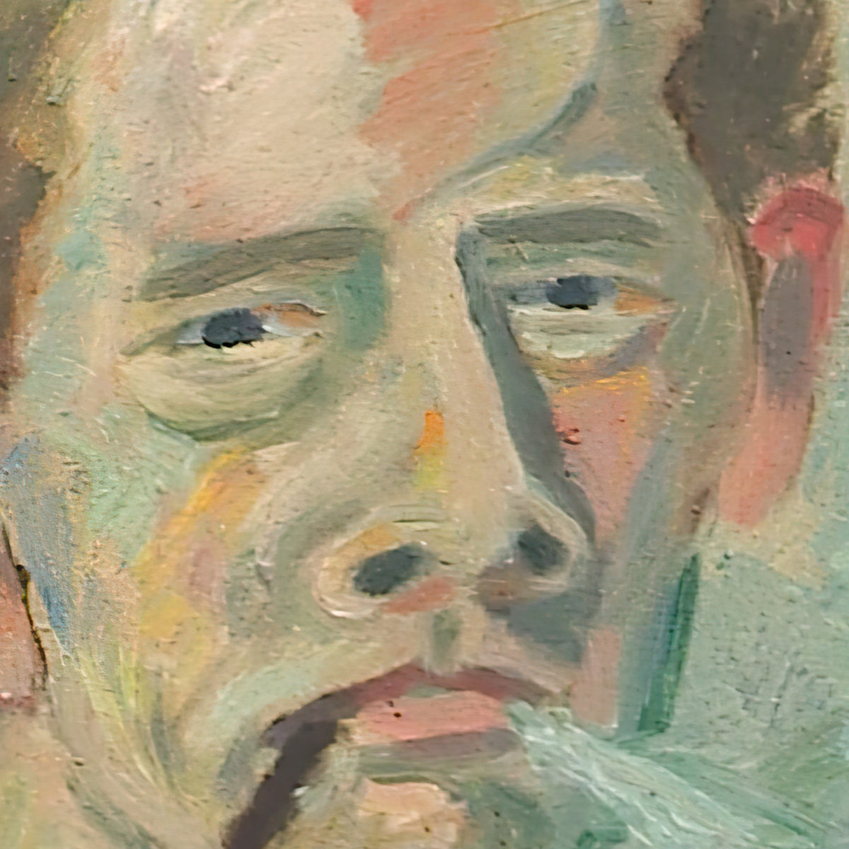 Self-Portrait with Pipe and Palette - John Christensen - Artwork detail