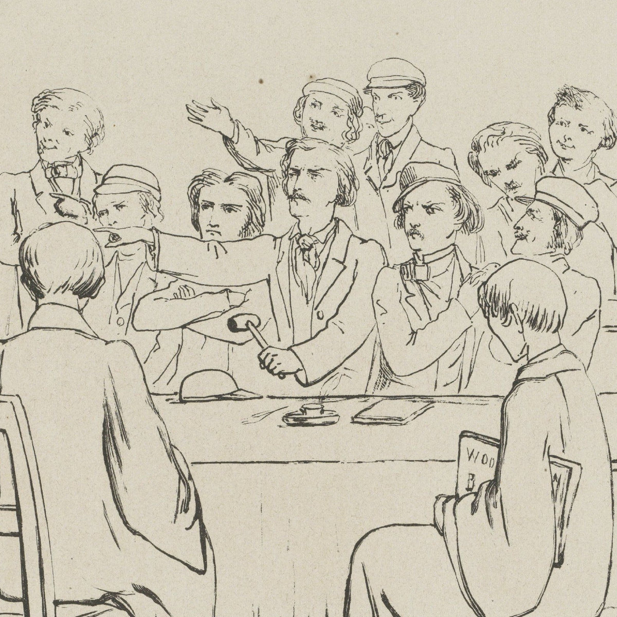 Spotprent op de Wet op het Hoger Onderwijs - Johan Michaël Schmidt Crans - Artwork detail