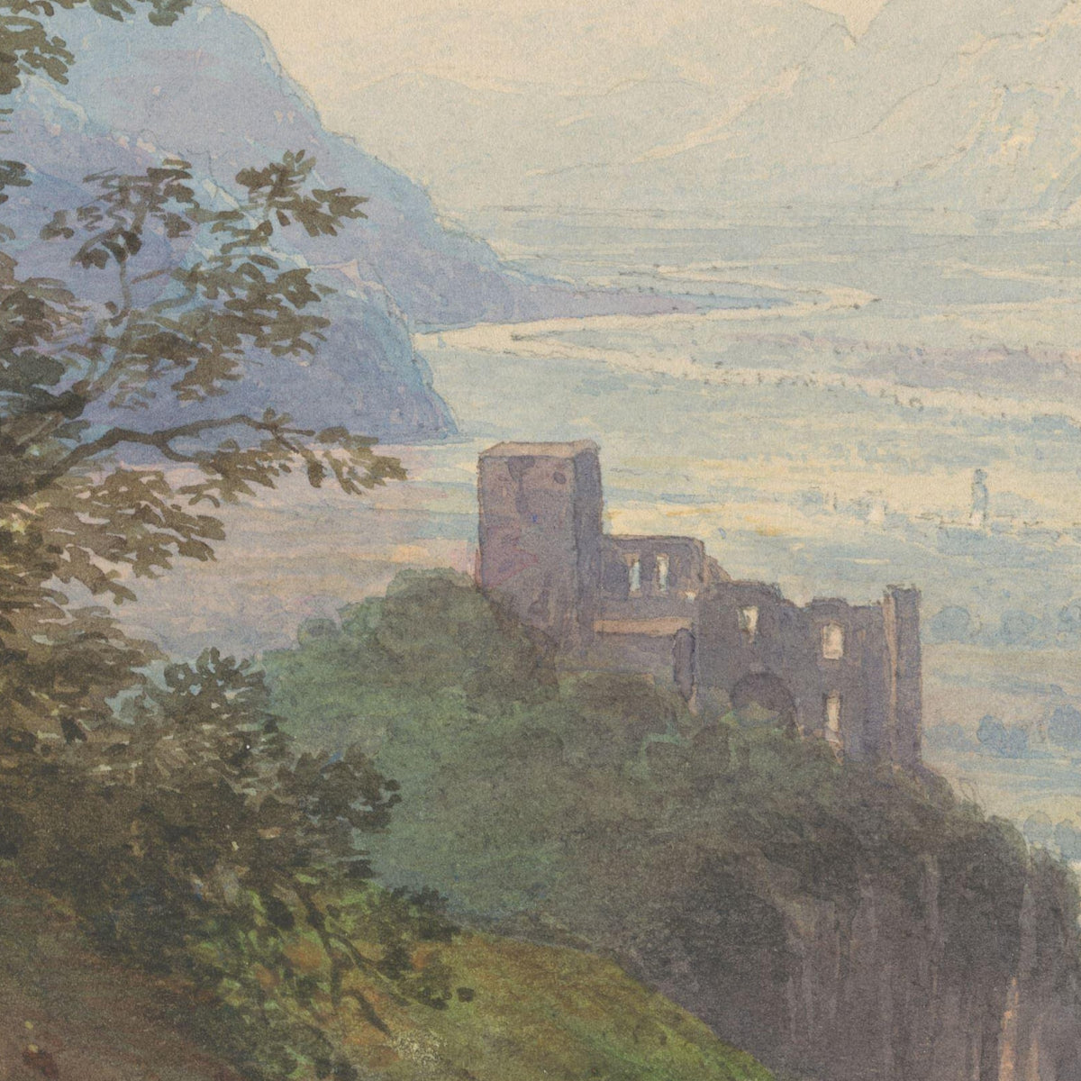 Gezicht op de vallei van Meran in Tirol - Charles William Meredith van de Velde - Artwork detail