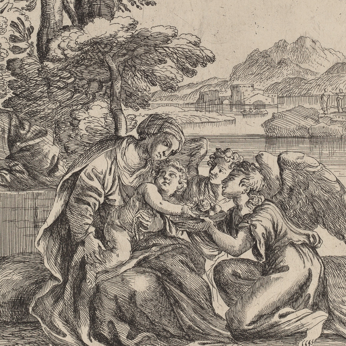 The Flight into Egypt - Giovanni Francesco Grimaldi - Artwork detail