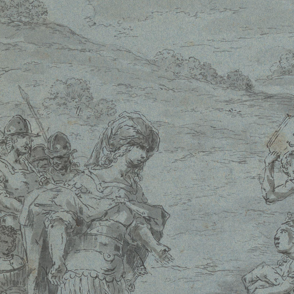 Alexander the Great Meets Thalestris, Queen of the Amazons - Leonaert Bramer - Artwork detail