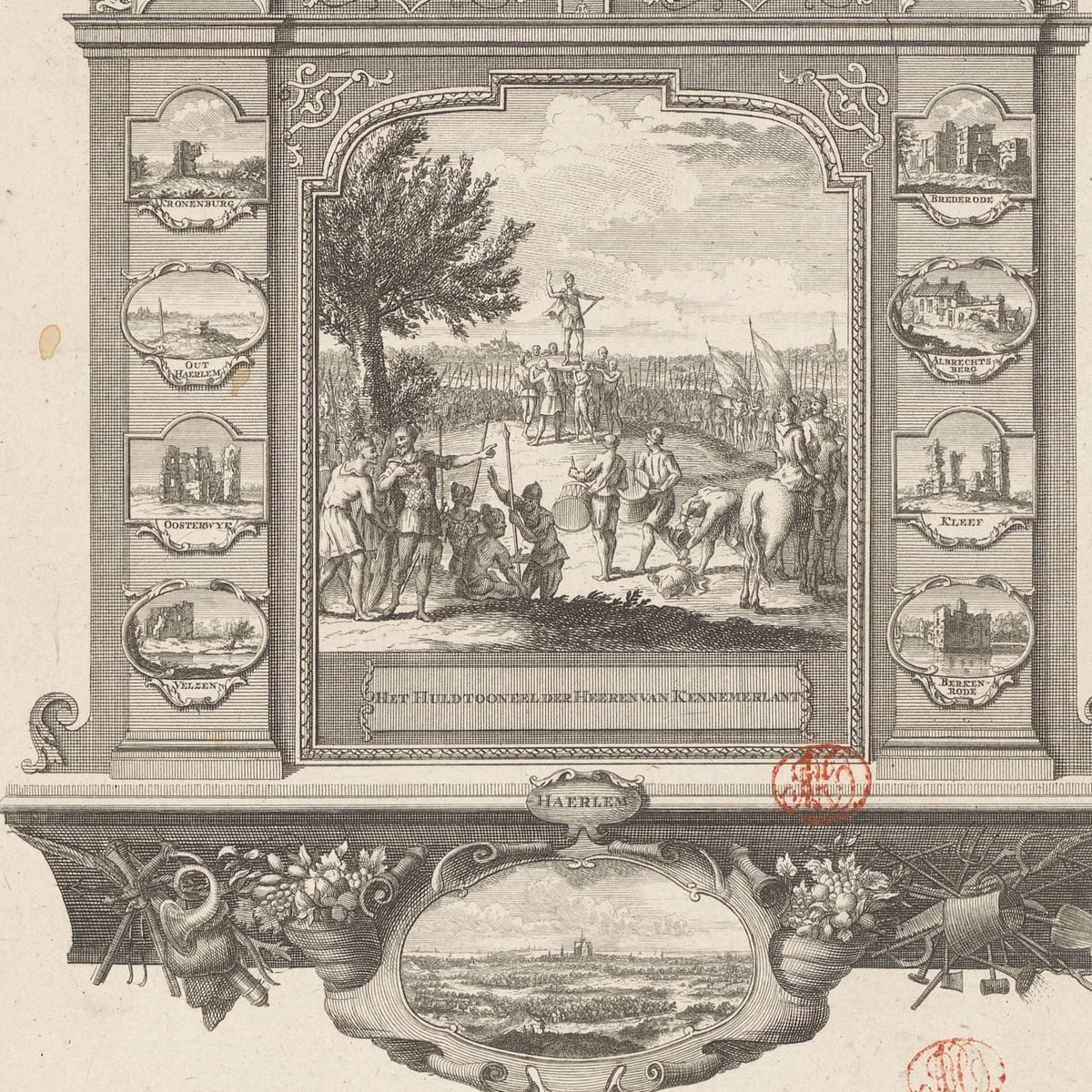 Huldiging van Cananefatenleider Brinio op het Huldtoneel - Hendrik de Leth - Artwork detail
