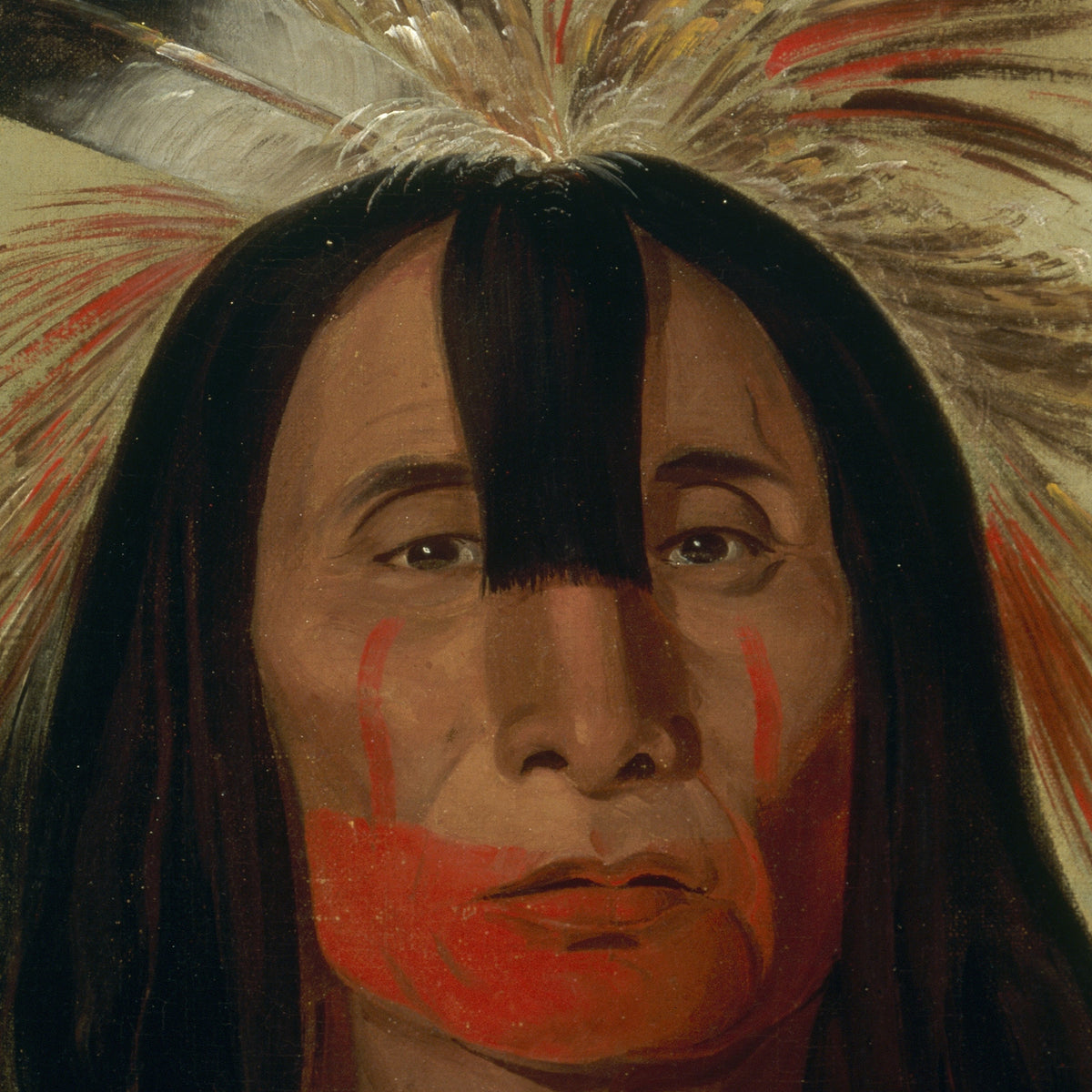 Buffalo Bull, a Grand Pawnee Warrior - George Catlin - Artwork detail