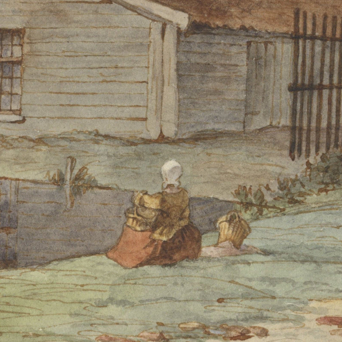 Molen met houten gebouwen bij Amsterdam - Hendrik Abraham Klinkhamer - Artwork detail