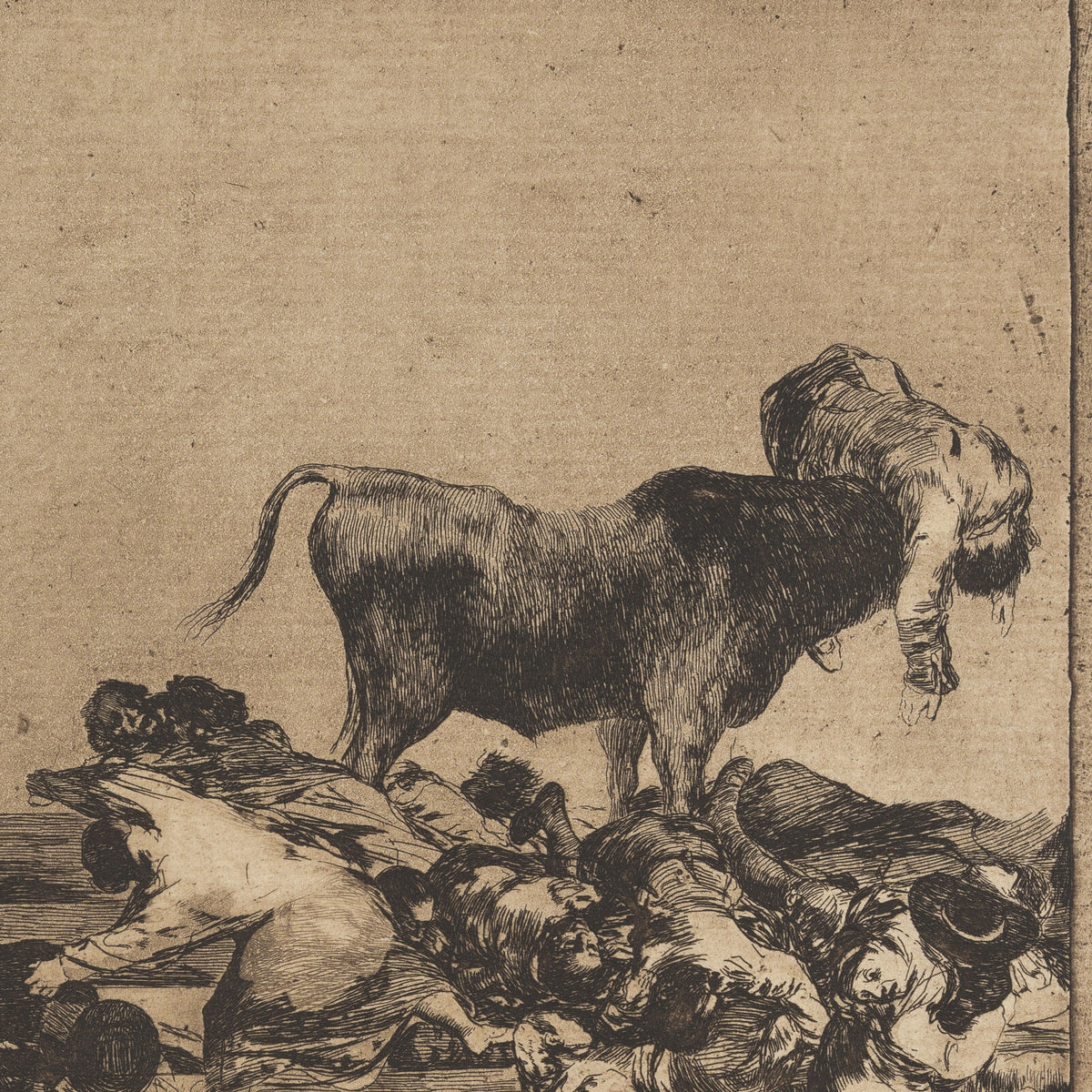 Dreadful Events in the Front Rows of the Ring at Madrid and Death of the Mayor of Torrejon - Francisco José de Goya y Lucientes - Artwork detail