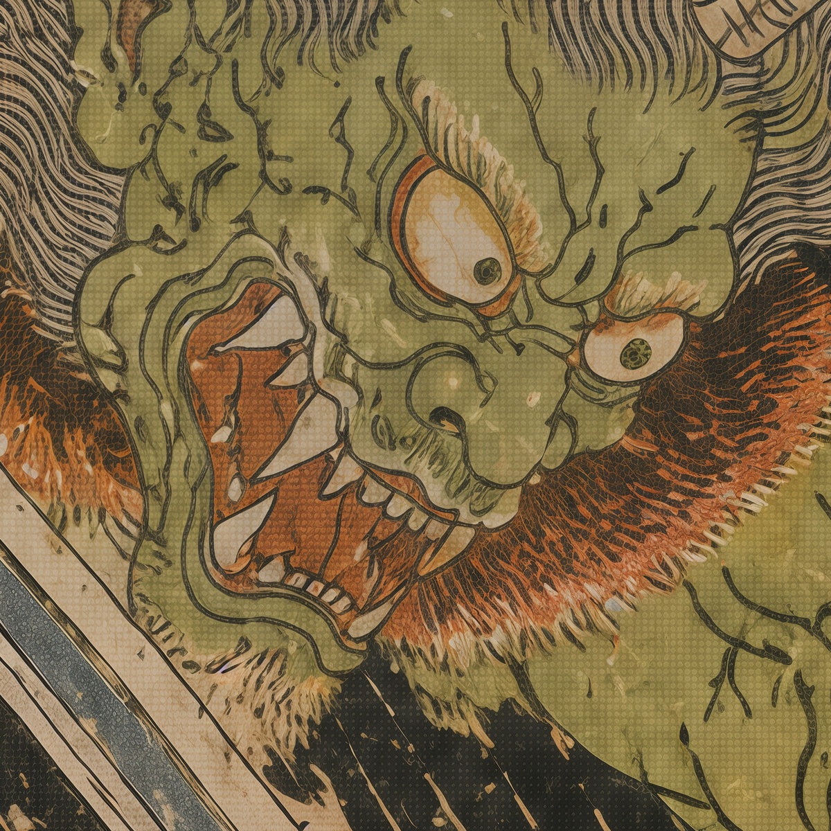 Watanabe no Tsuna at Rashomon: Beneath Rashomon - Artwork detail
