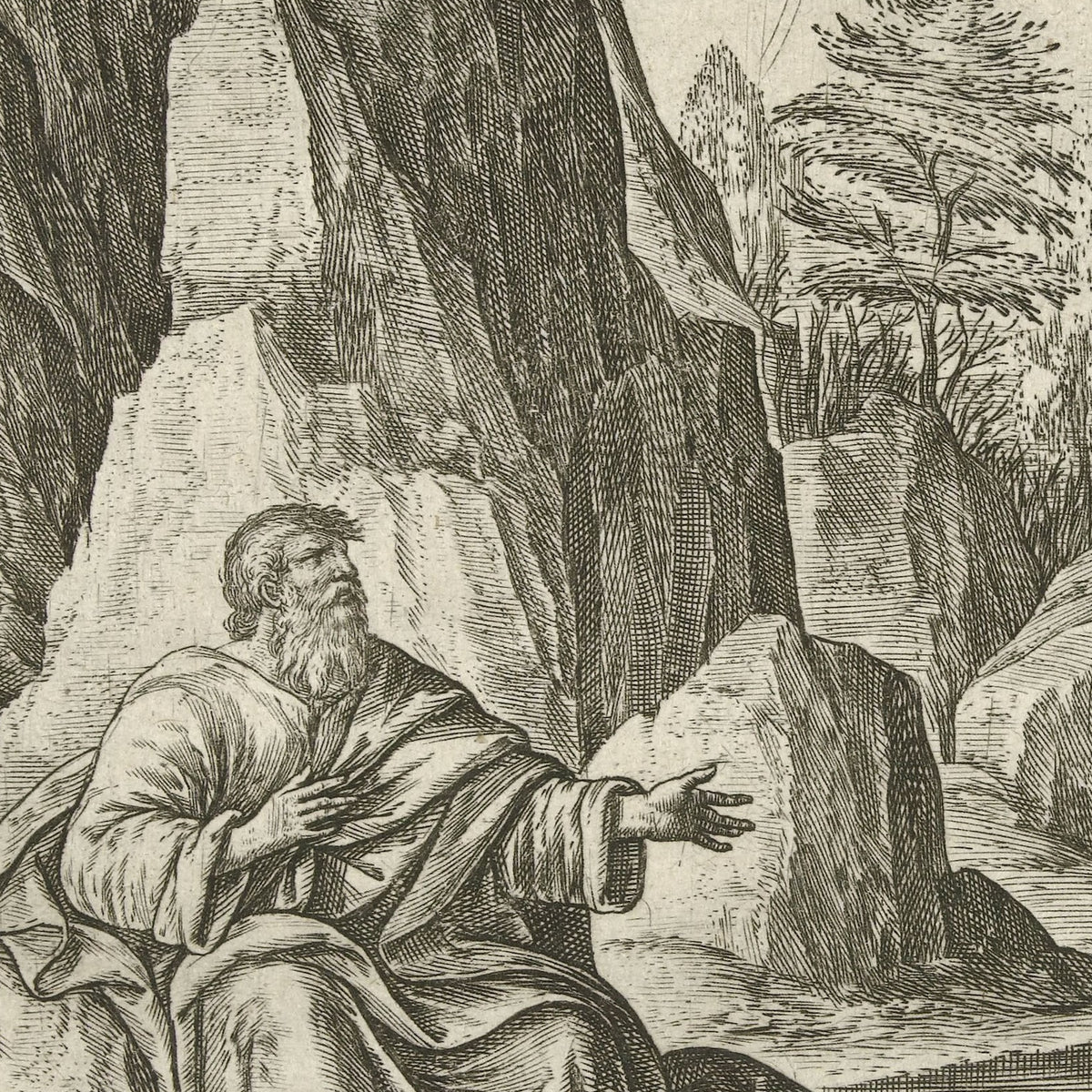 Elijah Fed by Ravens - Crispijn van de Passe (II) - Artwork detail