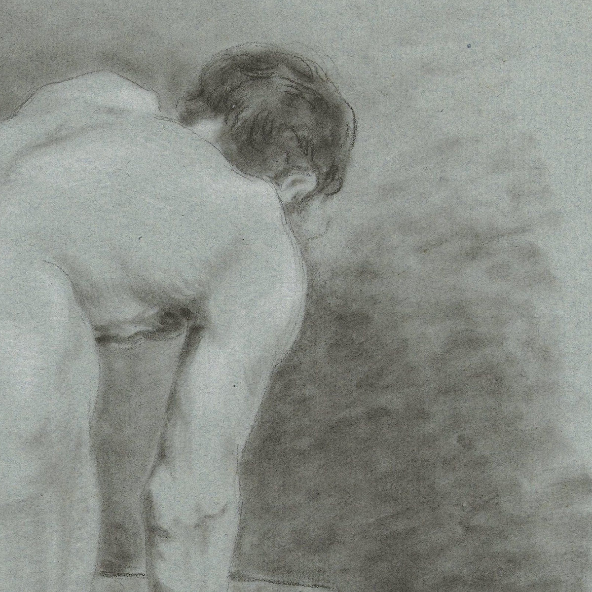 Male Nude, Leaning Forward, Seen from the Back - Aert Schouman - Artwork detail