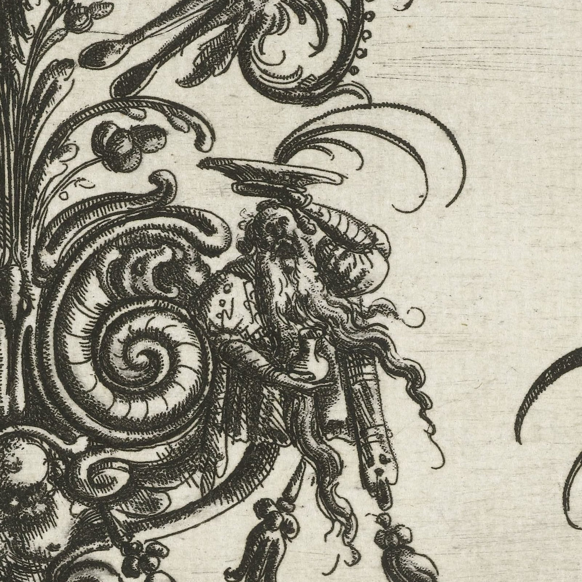 Twee vlakdecoraties met bladranken en grotesken - Christoph Jamnitzer - Artwork detail