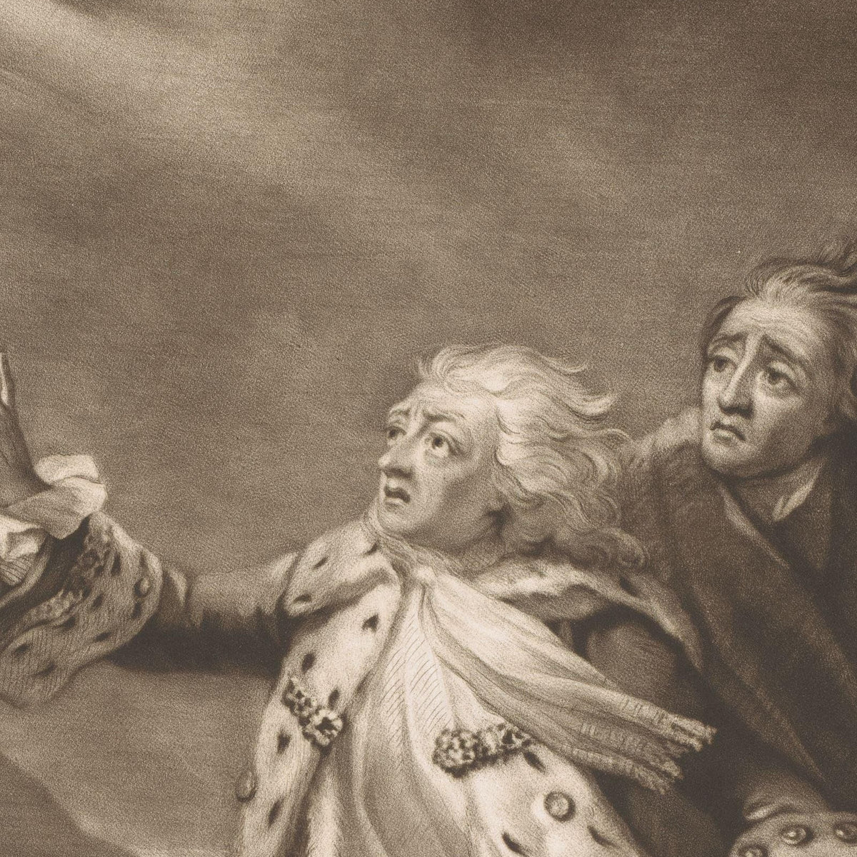 David Garrick as King Lear in the Storm - James McArdell - Artwork detail