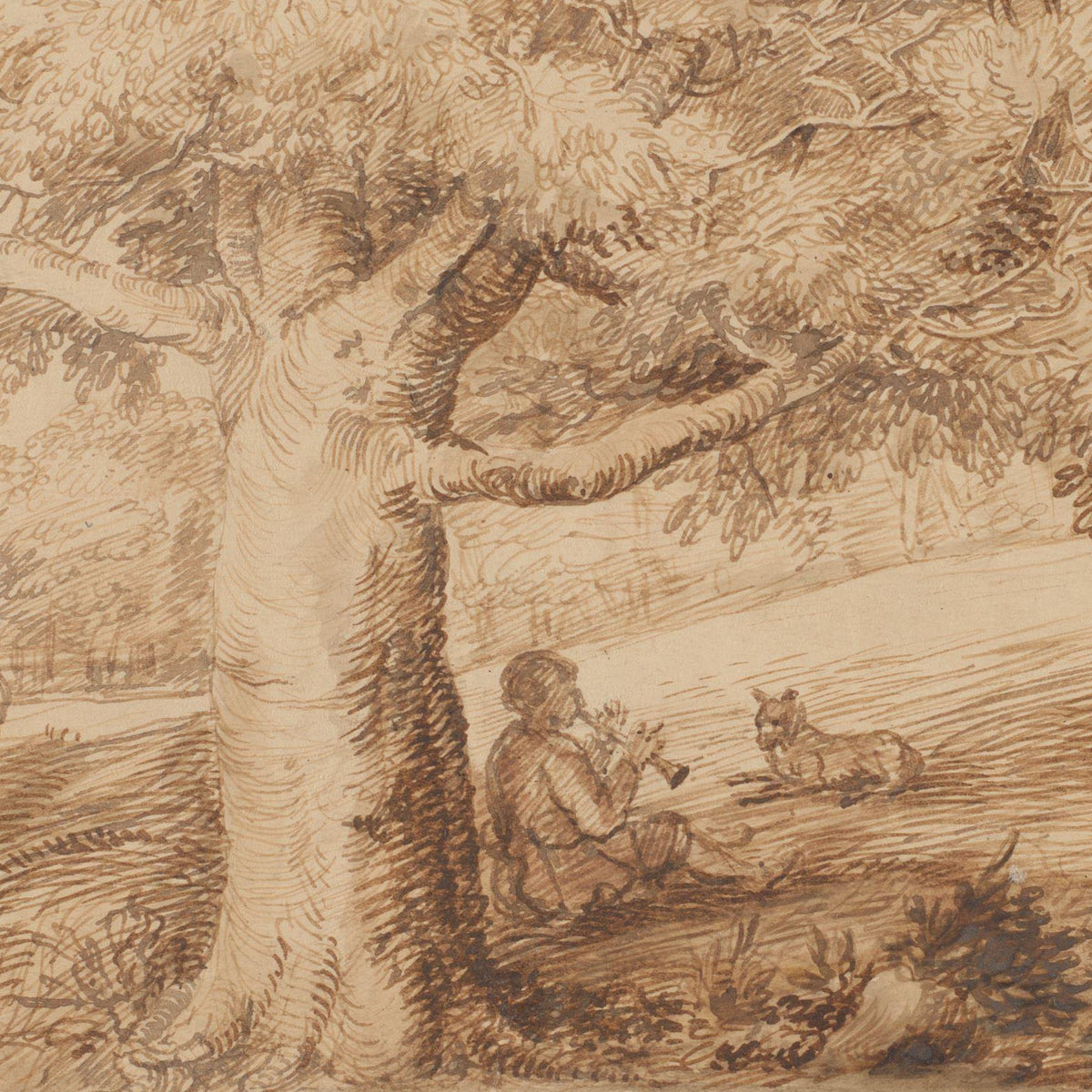 Bosrand met fluitspelende herder - Jan Lievens - Artwork detail