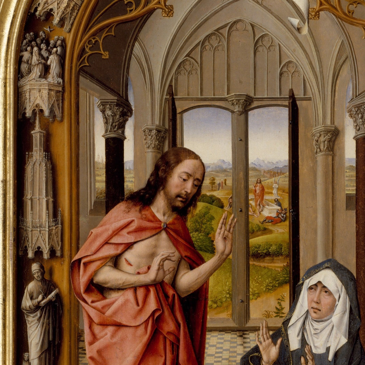 Christ Appearing to His Mother - Juan de Flandes - Artwork detail