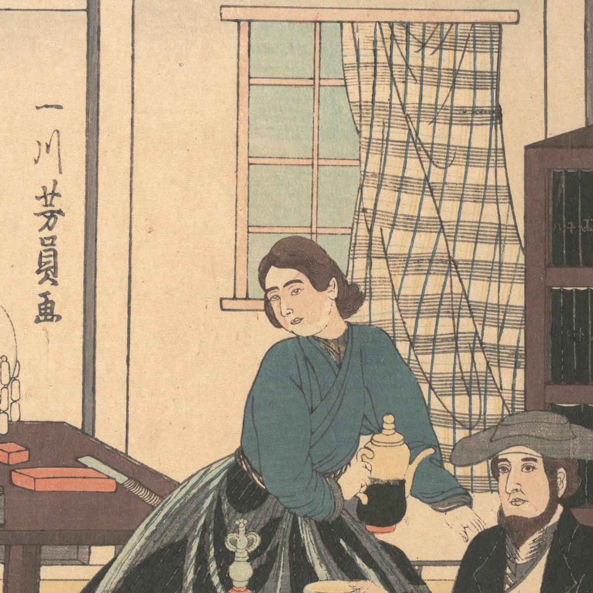A Foreigner's Wine Party - Utagawa Yoshikazu - Artwork detail