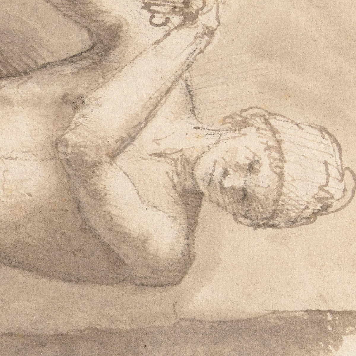 Staand mannelijk naakt met stok - Constantijn à Renesse - Artwork detail