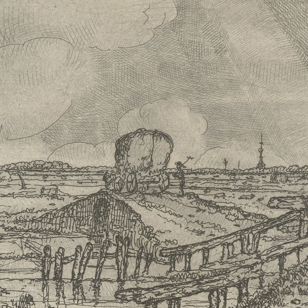 Polderlandschap met hooiwagen - Jacobus Ludovicus Cornet - Artwork detail
