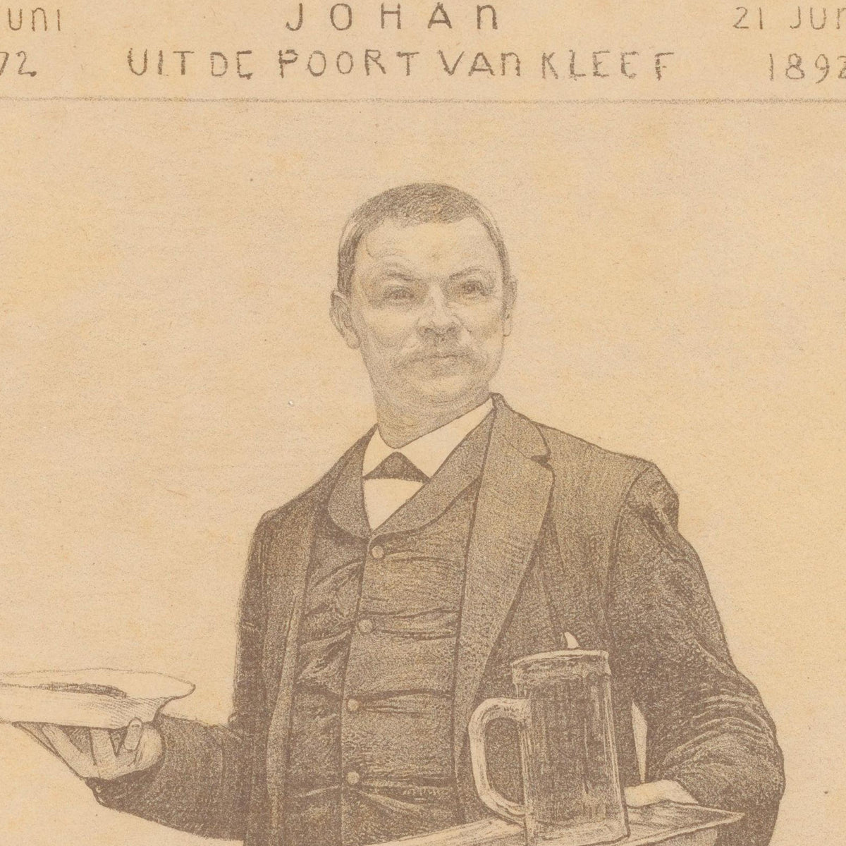 Portret van Johan Meeuwis als ober - Jan Veth - Artwork detail