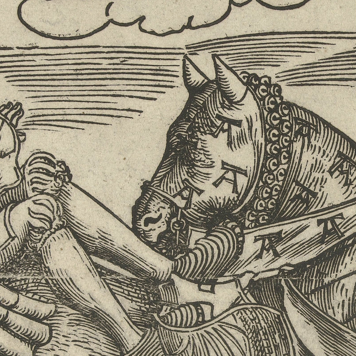 Tournament with Two Knights on Horseback - Lucas Cranach the Elder - Artwork detail