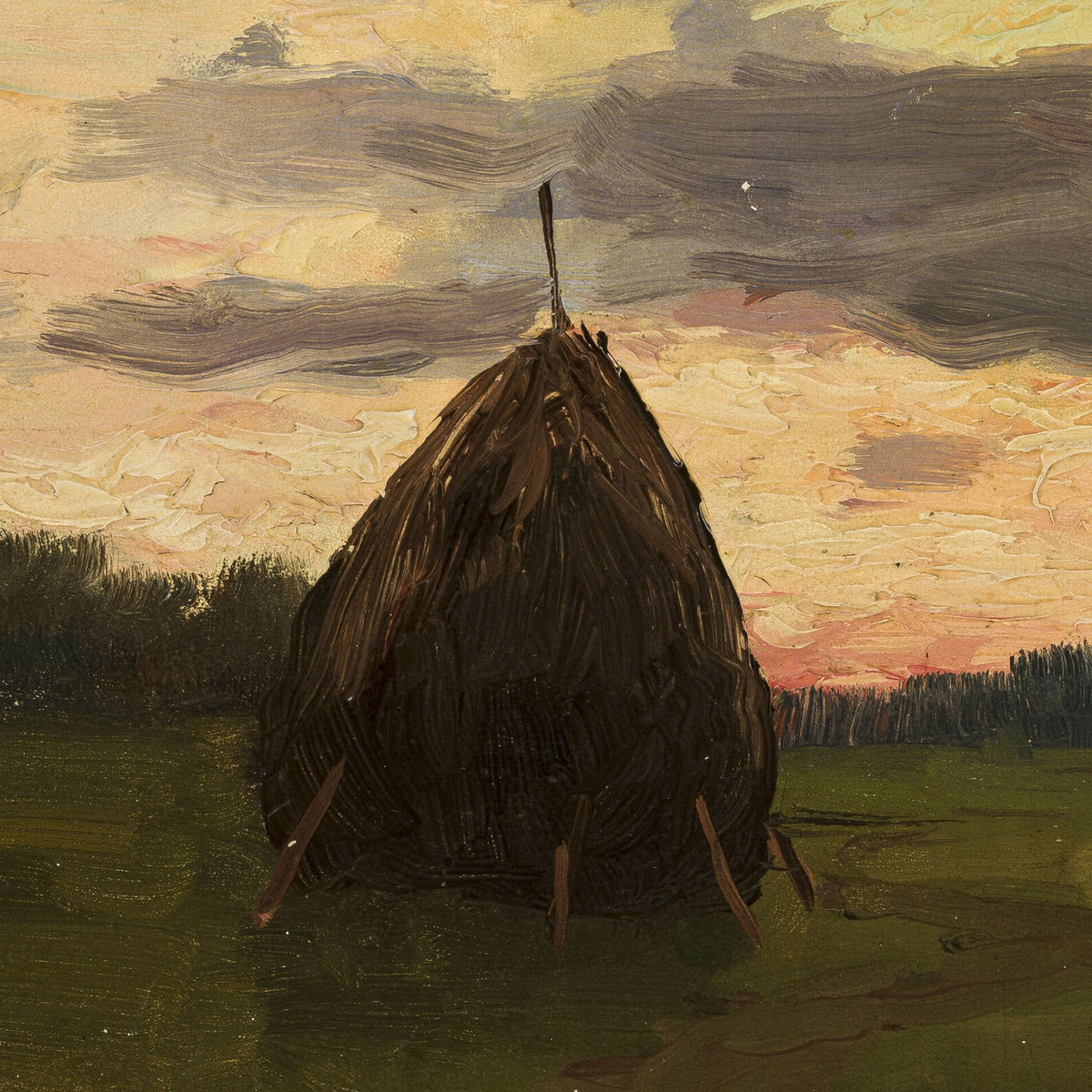 Haystack at Sunset - Isaac Levitan - Artwork detail