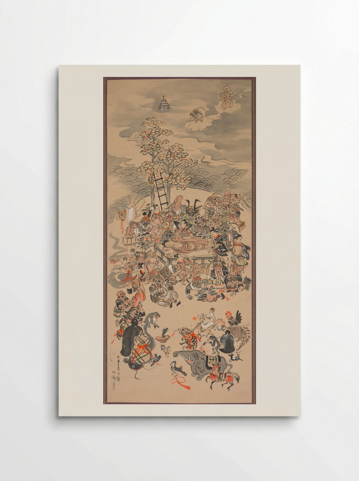Ōtsu-e Nirvana of the Buddha - Hakuen - Poster